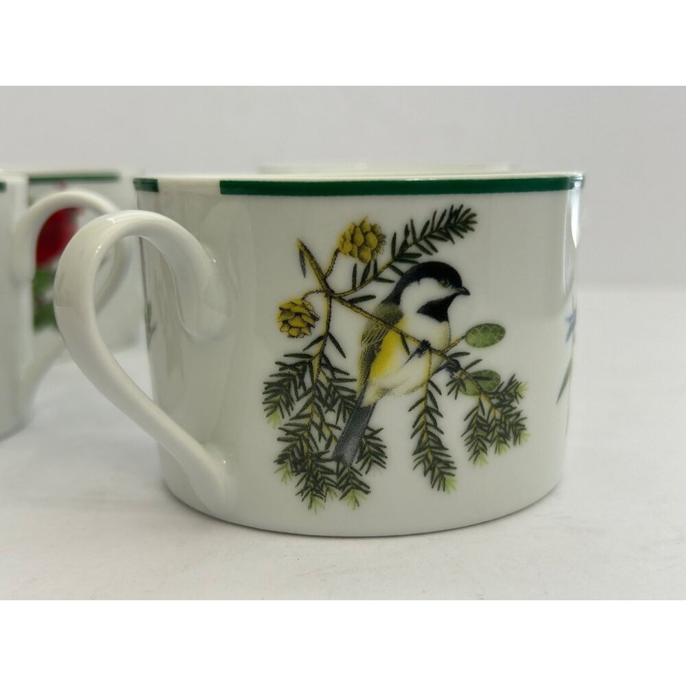 4 Songbirds Coffee Tea Cups Porcelain Cardinal Bluebird Goldfinch Chickadee VTG - Picture 12 of 12
